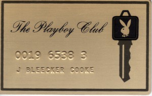 Front of Bleecker's Playboy Club Key card